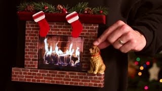 Burning Fireplace Ugly Christmas Sweater w an iPad [upl. by Peony]