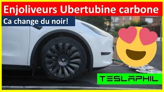 Enjoliveurs type Uberturbine finition carbone  ça change du noir [upl. by Aerdnahs]