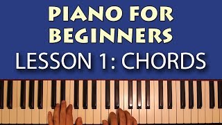 Piano Lessons for Beginners Part 1  Getting Started Learn some simple chords [upl. by Anwahsal807]