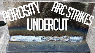 WELDING DEFECTS Porosity Arc Strikes Undercut [upl. by Nwahsid452]