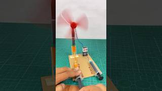 hydraulic Lift Fan With Syringe Swith • Dc Motor Fan shorts experiment [upl. by Romeyn]