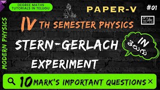 1SternGerlach Experiment  Modern physics  unit1  4th sem physics paper5 modernphysics [upl. by Concoff]