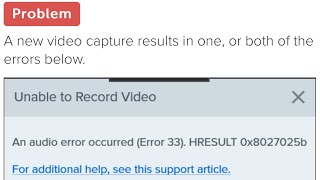 📽️ Snag It Error Recording Video An audio error occurred Error 33 HRESULT 0×8027025b How To Fix [upl. by Jillayne]