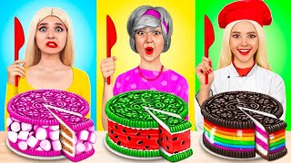 Me vs Grandma Cooking Challenge  Cake Decorating Cooking Hacks by YUMMY JELLY [upl. by Nairolf]