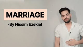 Marriage by Nissim Ezekiel in hindi summary and explanation analysis [upl. by Kirchner]