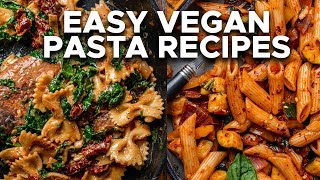 EASY VEGAN PASTA RECIPES  Creamy Sundried Tomato Pasta amp Vegan Ratatouille Pasta [upl. by Lynsey]