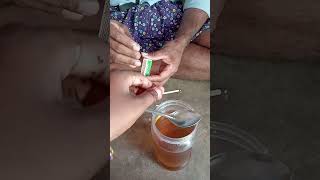 pure honey test 🍯 చెయ్యి ని కాల్చేసాడు 😭 pure honey test trendingshorts viral ytsharts [upl. by Hardigg531]