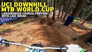 GoPro Loic Brunis Course Preview  2023 UCI Downhill MTB World Cup in Lenzerheide [upl. by Hagep991]