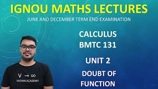 L22 FUNCTION DOUBT CALCULUS BMTC 131  DOWNLOAD VIGYAN ACADEMY APP FOR FULL COURSE [upl. by Lletnahc]