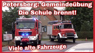 🔥BRAND in der Grundschule Ostrau🆘️Übung der 12 Petersberger FEUERWEHREN🚨Besondere Einsatzfahrzeuge🚒 [upl. by Asirrom]