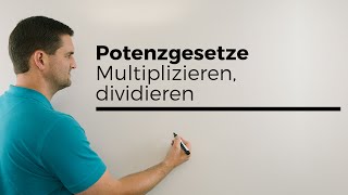 Potenzgesetze multiplizieren dividieren gleiche Basis potenzieren  Mathe by Daniel Jung [upl. by Anitap]