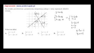 Na rysunku przedstawiono geometryczną interpretację jednego z niżej zapisanych układów [upl. by Orran687]