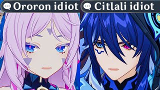 CHOOSE WISELY CITLALI VS ORORON Extra Dialogues Cutscene Genshin Impact Story 52  CITLALI EVENT [upl. by Juanne]