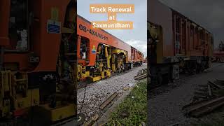 DR73908 Tamping the track renewal at Saxmundham on the East Suffolk Line colasrail [upl. by Eadnus944]