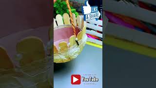 Pop stick basket complete video on my YouTube channel hiphop music diy ice cream sticksplastic [upl. by Anilah909]