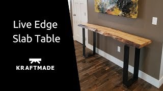 Live Edge Slab Table  Kraftmade [upl. by Bautista]