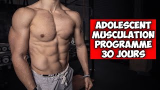 Adolescent programme musculation complet 30 jours  10min à la maison sans matériel [upl. by Sulihpoeht]