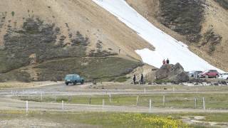 Landmannalaugar cross the river [upl. by Nihsfa]