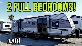 Check out this MASSIVE 2 Full Bedroom Travel Trailer RV Jayco 38BHDS [upl. by Malas316]