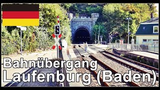 Railway Crossing Germany  Bahnübergang beim RappensteinTunnel und Bahnhof Laufenburg Baden [upl. by Fredelia]