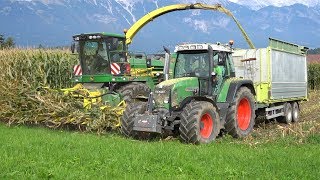 Maisernte 2017 Fendt John Deere Same Lindner  Agroteam Tirol [upl. by Annoled]