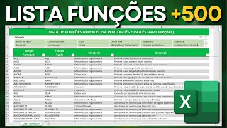 Lista de Funções no Excel  Planilha Baixar Grátis  As principais fórmulas e funções do Excel [upl. by Pooley]