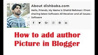 How to add author Picture in BloggerHow To Create a Profile Section On Your Blogger Blog [upl. by Xymenes]