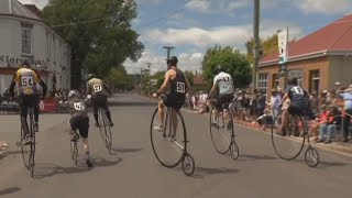 National PennyFarthing Championships return to Tasmania [upl. by Gnagflow]