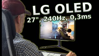 Monitor gaming LG OLED 27 pulgadas 240Hz 03ms Nvidia GSync  Review y análisis  27GR95QE [upl. by Nylrahc376]