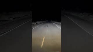 Some light snow hitting the windshield in Panamint Valley at night panamintvalley sprinter [upl. by Hanzelin248]