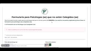 Registro para Psicólogos as no Colegiados en el CODOPSI [upl. by Rodd861]