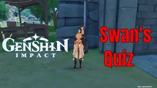 Genshin Impact Question and Answer Quest Swans Quiz [upl. by Ardnoik]