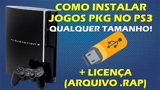 COMO INSTALAR JOGOS PKG NO PLAYSTATION 3  LICENÇA RAP  JOGOS DE QUALQUER TAMANHO 4GB TUTORIAL [upl. by Kone]