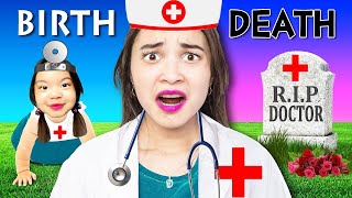 FROM BIRTH TO DEATH OF ZOEY THE BEST DOCTOR  FUNNY CRAZY HOSPITAL SITUATIONS BY CRAFTY HACKS PLUS [upl. by Hebrew]