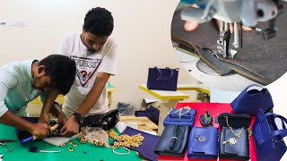 Leather Handbag Making Process in A Factory [upl. by Danieu]