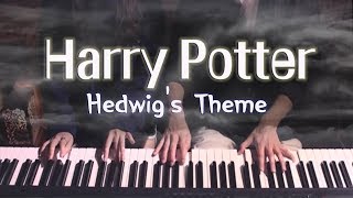 Hedwigs Theme  Harry Potter OST 4hands piano cover [upl. by Fabiolas]