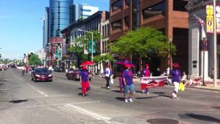 Red Hat Society Women  Kalamazoo Memorial Day Parade 2014 [upl. by Bidle]