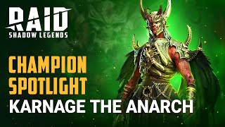 RAID Shadow Legends  Champion Spotlight  Karnage the Anarch [upl. by Jaymee]