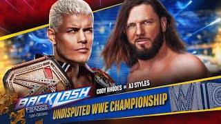 WWE Backlash France  Cody Rhodes vs AJ Styles Undisputed WWE Championship  WWE 2K24 [upl. by Allyn]