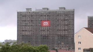 Red Road Flats Demolition Petershill Drive Barmulloch Glasgow [upl. by Pebrook]