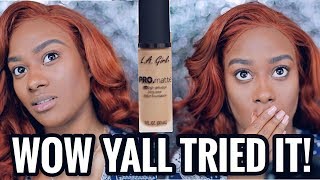 Honest Review LA Girl ProMatte Foundation Morenita Friendly or NAHHH [upl. by Ayetal]