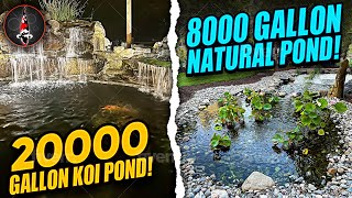 20000 GALLON KOI POND 8000 GALLON NATURAL POND USA [upl. by Sawyor]