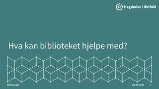 Hva kan biblioteket hjelpe deg med [upl. by Neellek]