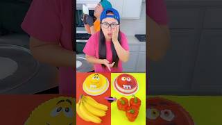 MampMs cake red foods vs yellow foods ice cream challenge🍨 funny by Ethan Funny Family [upl. by Llerref990]