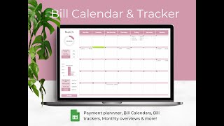 Bill Calendar Google Sheets template [upl. by Arihsa]