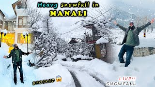 Manali Heavy Snowfall 🌨️  Never seen this much SNOW😱  Manali Snowfall today  Manali Snowfall Vlog [upl. by Stricklan676]