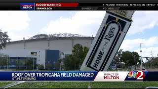 Tropicana Fields roof blown off during Hurricane Milton [upl. by Steffi]