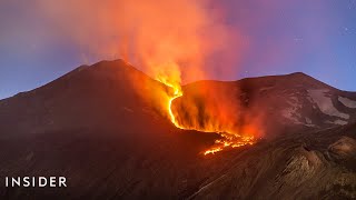 Dramatic Video Captures Eruption Of Mount Etna  Insider News [upl. by Haym]