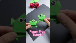 Jumping Paper Frog Origami Tutorial [upl. by Jehius]