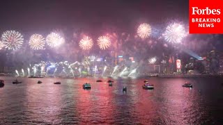 WATCH Hong Kong Celebrates The New Year With Fireworks [upl. by Hook]